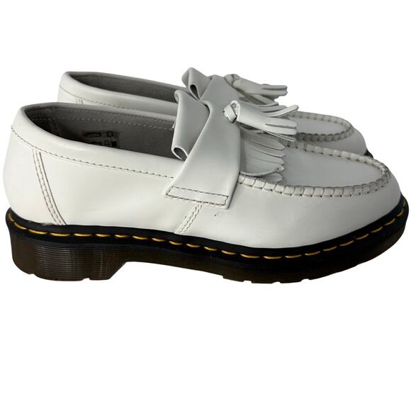 Dr. Martens Shoes - Dr Martens Adrian White Leather Tassel Loafers Fringe Platform Women’s 9